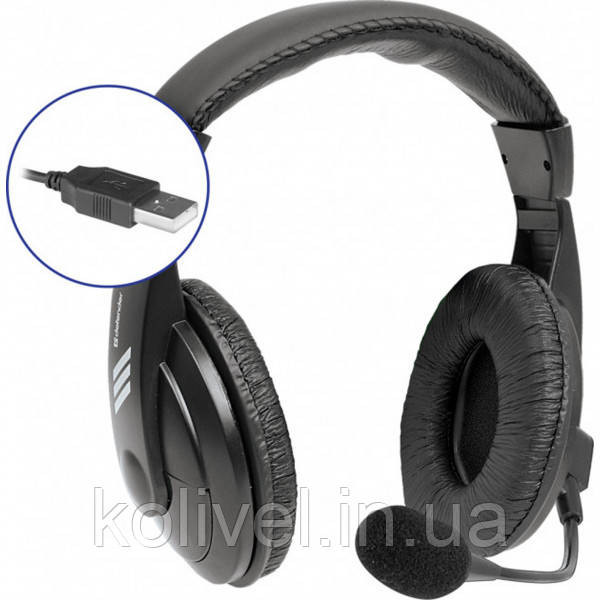 Навушники з мікрофоном Defender Gryphon 750U USB чорні (63752) Киев - изображение 2