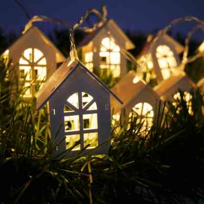 Гирлянда Chomik Будиночки, 10 LED теплий білий, IP20, 2хАА (5900779854222) Винница