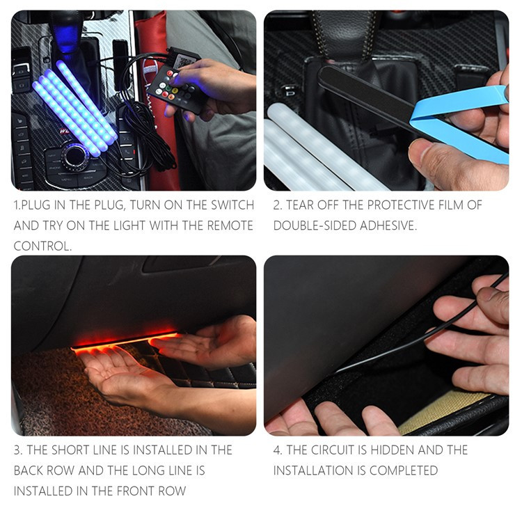 LED підсвітка для автомобіля RGB LED USB 5V із пультом Інтер'єр автомобіля 72 LED Light Bar Strip Київ - фото 3