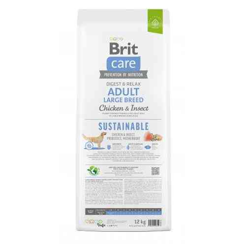 Корм сухий Brit Care Dog Sustainable Adult Large Breed для дорослих собак великих порід з куркою та комахами 12 кг Київ