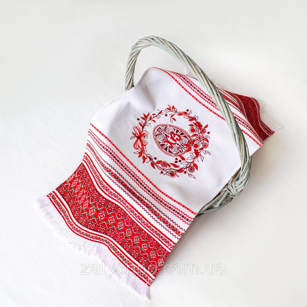 Рушник пасхальный вышитый на белом Киев - изображение 1