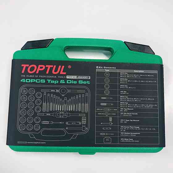 Набір різьбонарізного інструменту TOPTUL 40 од. М3-М12 JGAI4001 Одеса