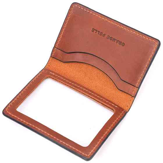 Отличная обложка на автодокументы в винтажной коже Слава ЗСУ GRANDE PELLE 16705 Светло-коричневая Киев