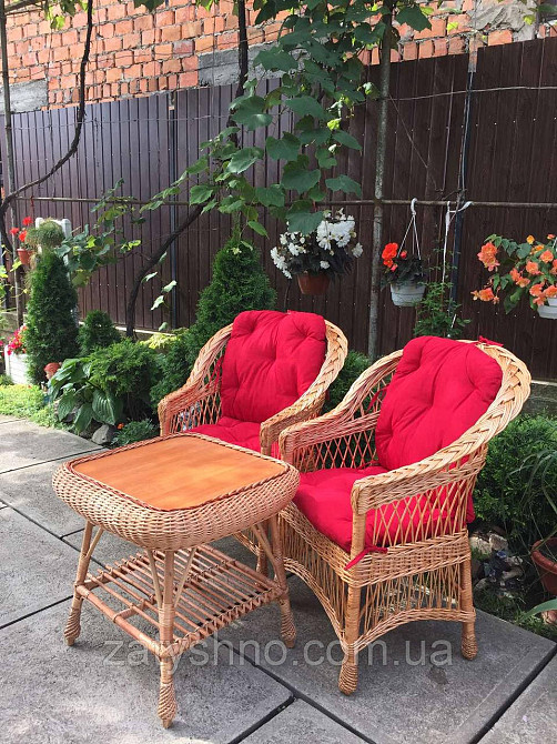 Столик та крісла для кухні плетені Київ - фото 1