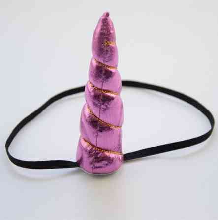 Дитяча пов'язка "Єдиноріг", світло-рожева - висота рогу 14см, окружність універсальна (на резинці) Київ