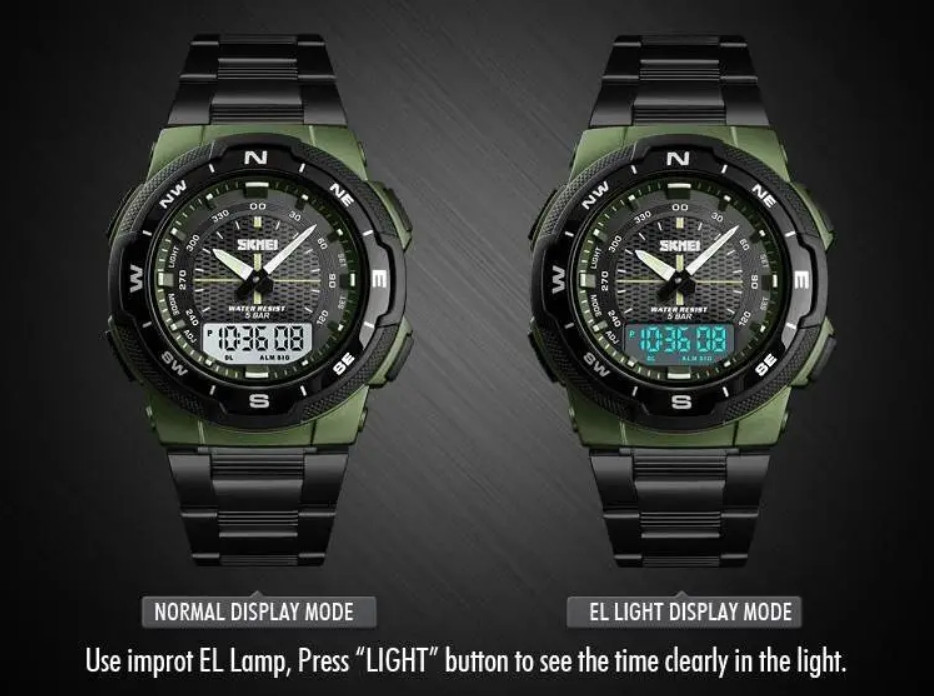 Мужские часы  Skmei 1370 Marshal Зеленые Киев - изображение 6