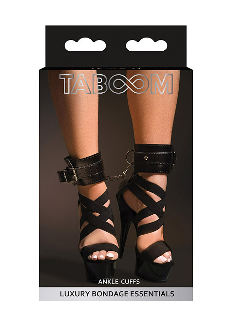 Поножі з ланцюжком Taboom, веганська шкіра, чорні Sex Aura Київ - фото 7
