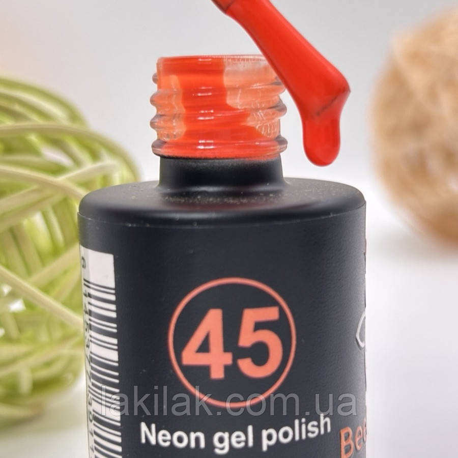 Гель-лак для нігтів Bee Nails 045 (неоновий помаранчевий) 8мл Херсон - изображение 1