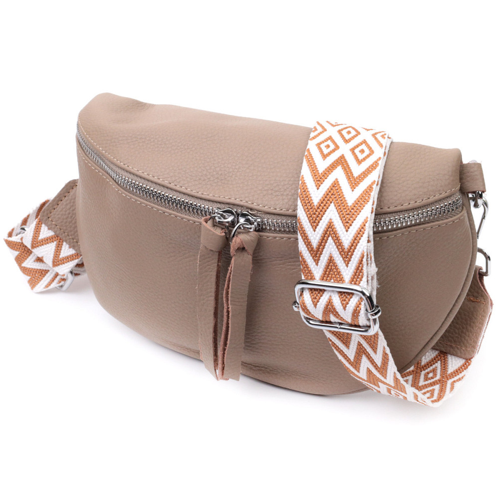 Кожаная женская сумка через плечо с мини кошельком Vintage 22663 Бежевая Киев - изображение 1