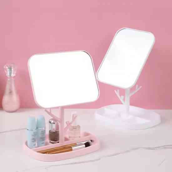 Дзеркало з підставкою під прикраси дерево та обертанням 360 Pink Вінниця