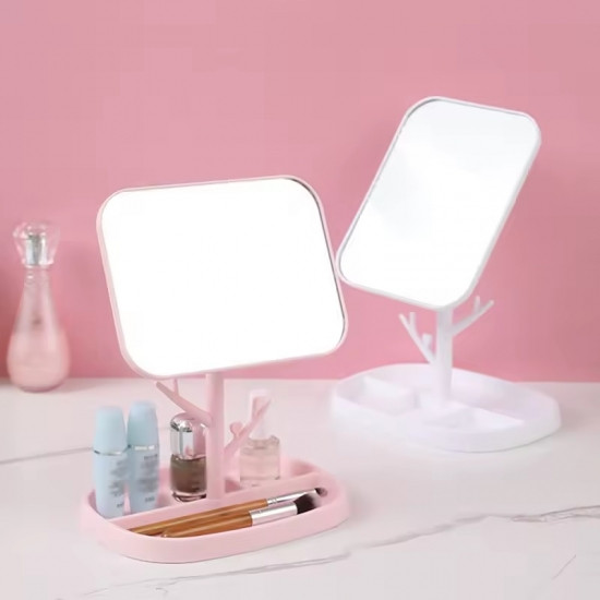 Дзеркало з підставкою під прикраси дерево та обертанням 360 Pink Вінниця - фото 3