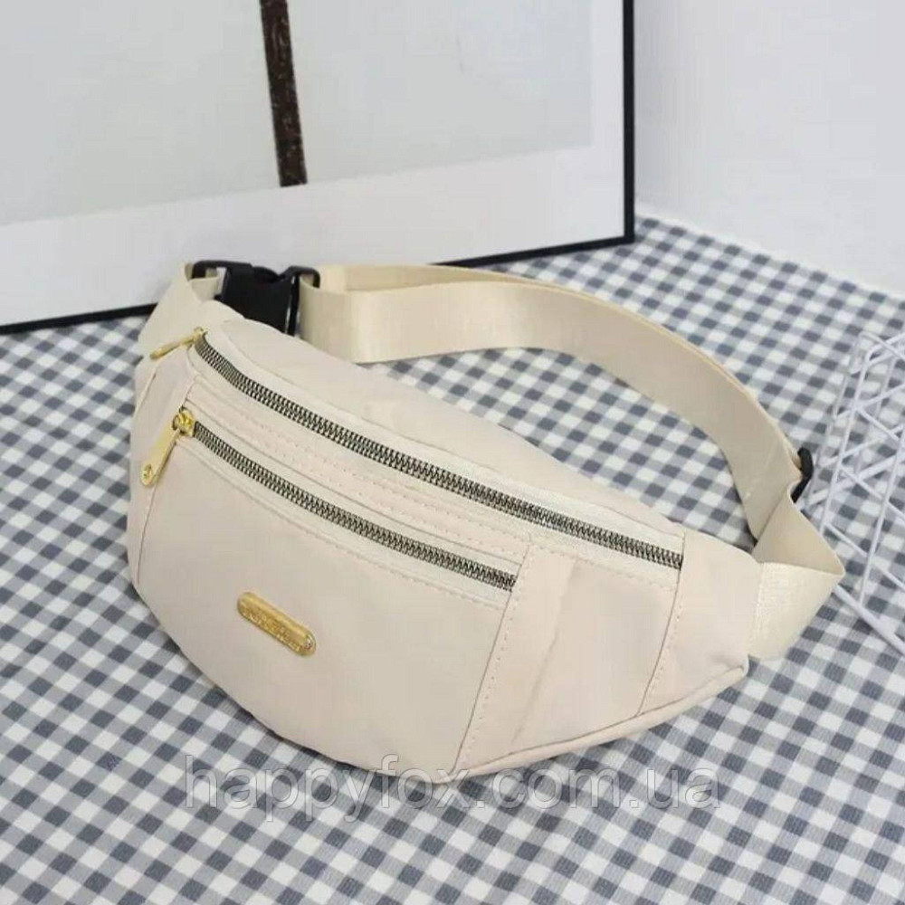 Водонепроникна жіноча поясна сумка-бананка Білий Львів - фото 1