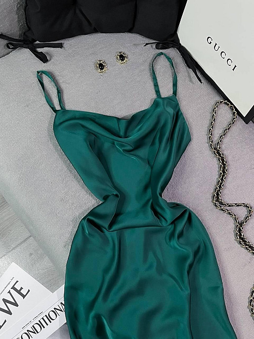 Женское романтическое элегантное платье шелк Зеленый, 44/46 Одесса - изображение 4