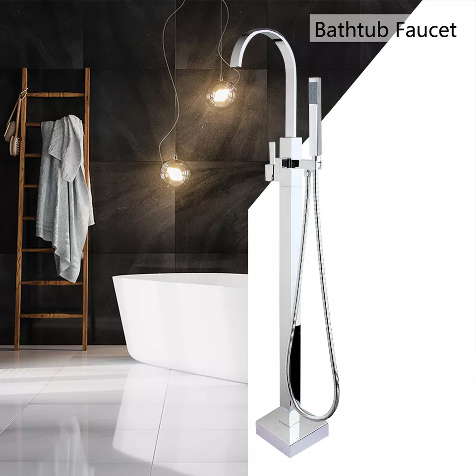 Окремий змішувач з ручною душовою лійкою у ванну, душовий гарнітур латунний Хромовий Кам'янець-Подільський - фото 4