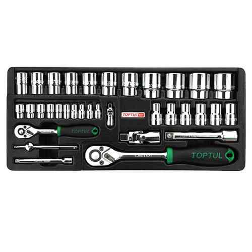 Набір головок з тріскачкою 1/4", 1/2" 34ед. (в ложементі) TOPTUL GCAT3401 Одеса