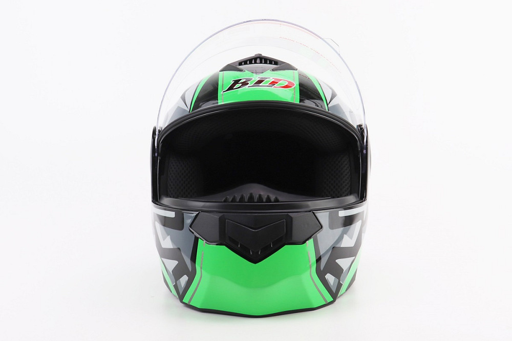 Шолом модуляр, закритий з відкидним підборіддям+відкидні окуляри BLD-159 L (59-60см), ЧОРНО-ЗЕЛЕНИЙ Киев - изображение 7