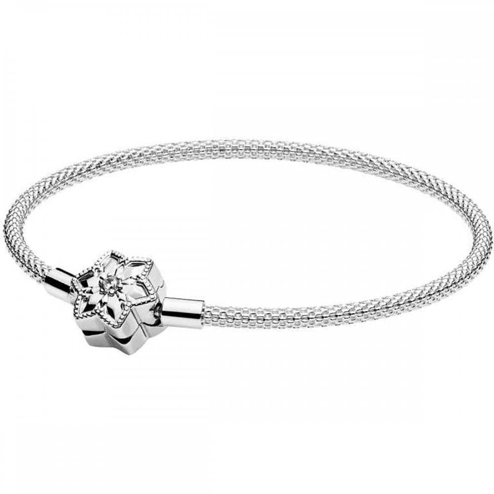 Срібний браслет для намистин Пандора -бангл"Сяй яскраво" сітчатий 598616C01 17 MasterSem Київ - фото 1