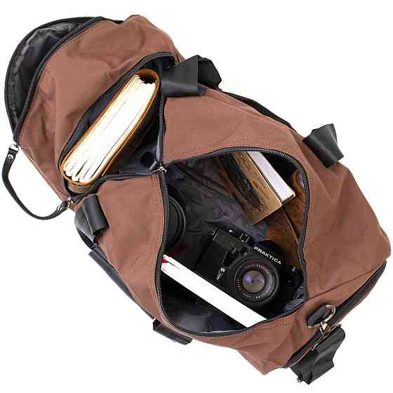 Спортивная сумка текстильная Vintage 20643 Коричневая Киев