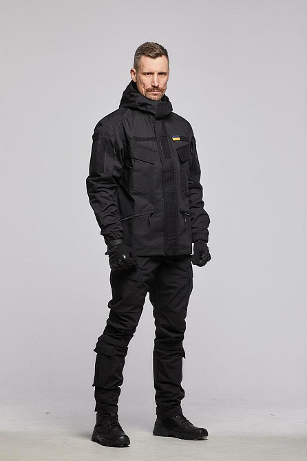 Тактична чорна літня куртка з капюшоном , чоловіча військова куртка ріп стоп літо легка штурмова Львів - фото 3