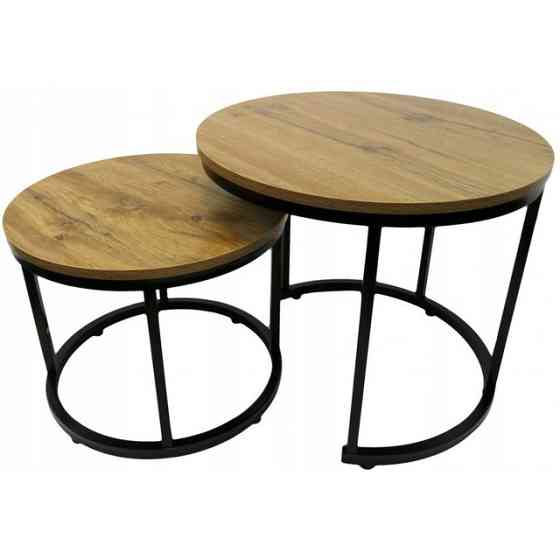 Журнальний столик кавовий круглий комплект 2 в 1 Bonro B-012 Київ