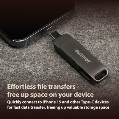 USB флеш накопитель Patriot 64GB Rage R550 Matte Black USB/Type-C 3.2 (PE64GR550DSAD) Винница - изображение 8