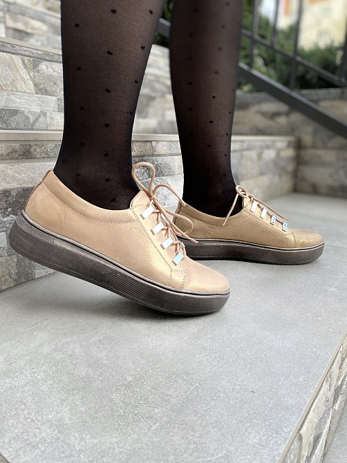 Injers Сліпони жіночі INJERS 195 золото (весна-осінь, шкіра-сатин натуральна) (1306) 36р.38р.40 Коломыя - изображение 4