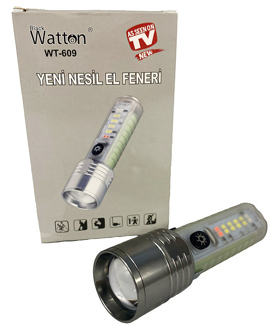 Фонарик Watton WT-609 аккумуляторный ручной Каменец-Подольский - изображение 5