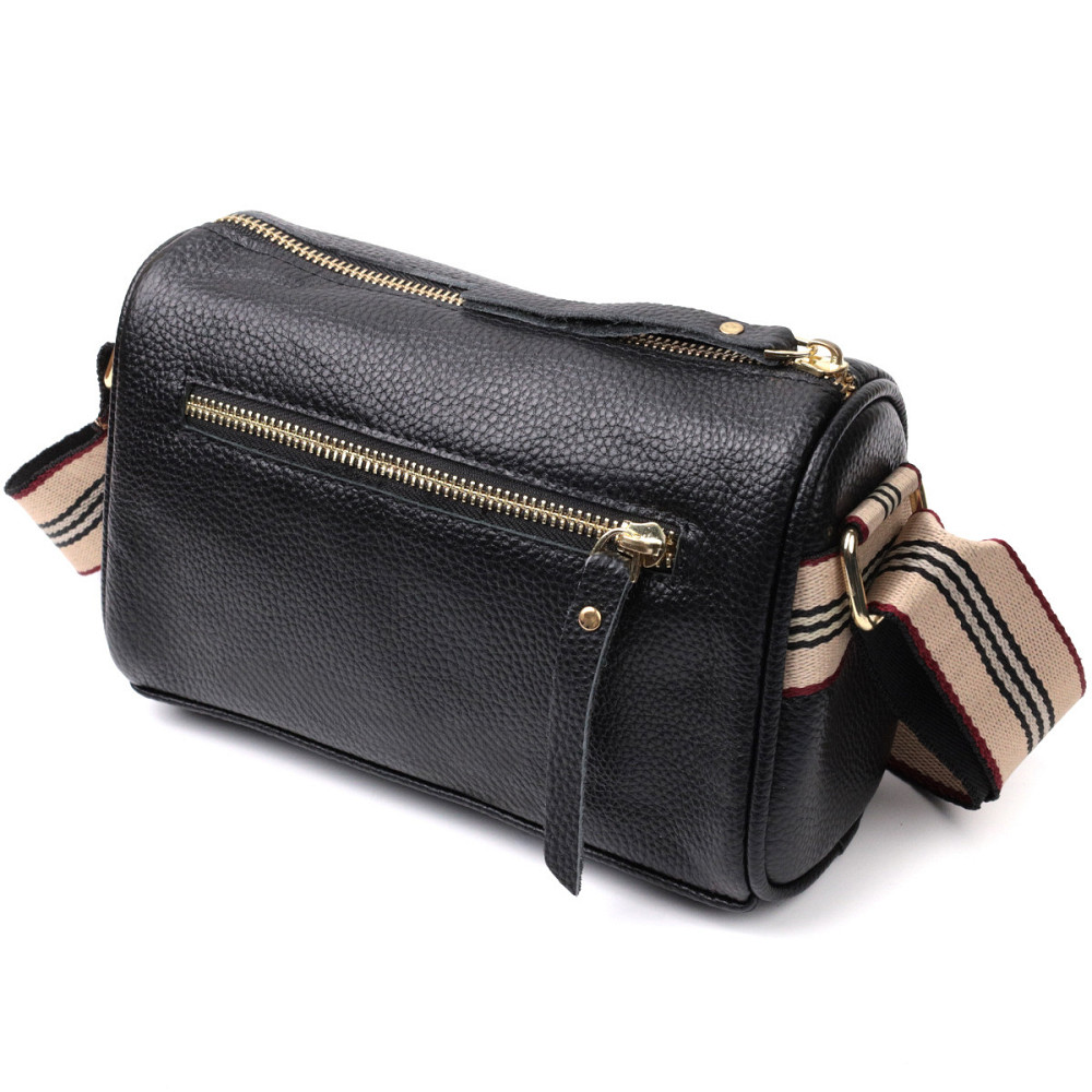 Женская сумка с украшением из натуральной кожи Vintage 22262 Черная Киев - изображение 2