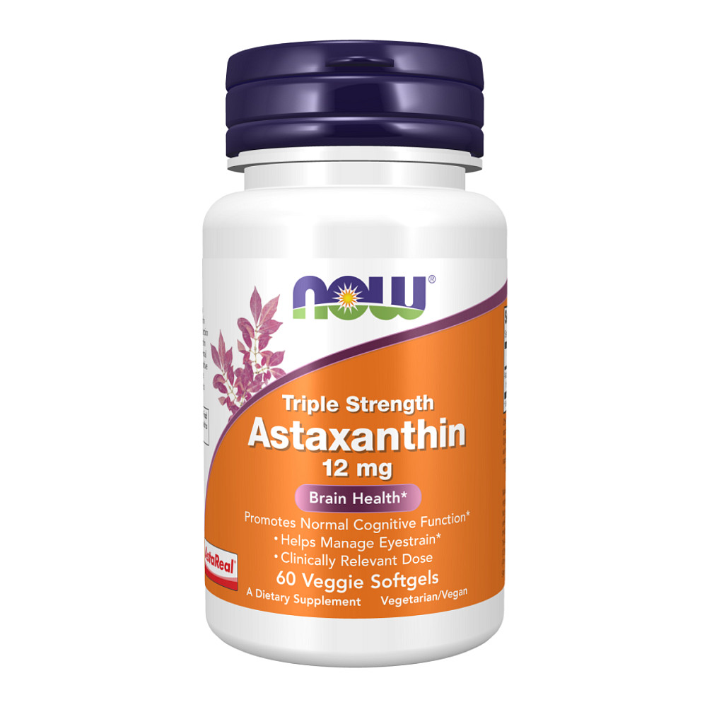 Астаксантин Now Foods Astaxanthin 12 mg Triple Strength - 60 softgels Луцк - изображение 1