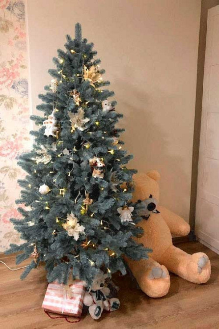 Искусственная пушистая елка Элит (высота 2.30 м) литая (Голубая) Винница - изображение 3