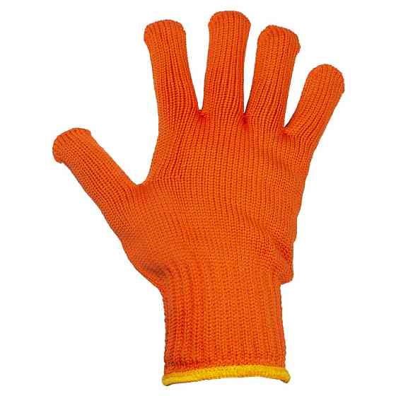 Sigma Перчатки трикотажные с точечным ПВХ покрытием р10 Тризуб (оранжевые) КРАТНО 12 парам SIGM Киев