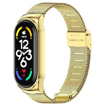 Ремешок для фитнес браслета BeCover Metal для Xiaomi Mi Smart Band 7 Gold (707495) Винница - изображение 1