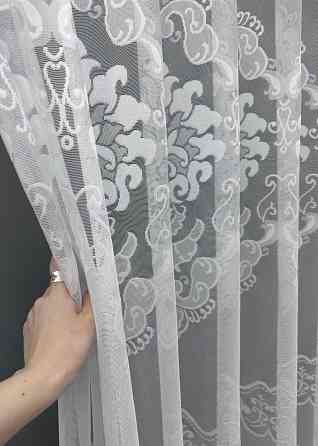 Тюль з тканини жакард колір білий 1263т Київ