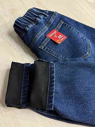 Джинси жіночі Vanver 8338 утеплені на флісі MOM jeans банани сині, синій, 28, 28, 76 см, 99 см Київ