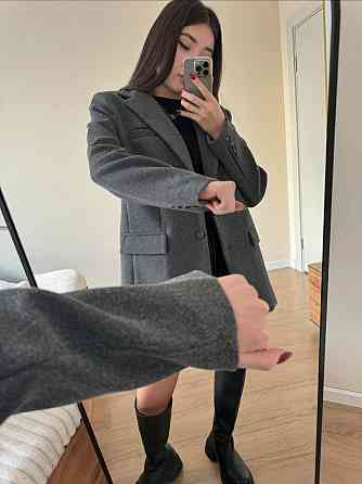 Жіночий класичний піджак-пальто з кашеміру меланж Сірий, 46 Одеса