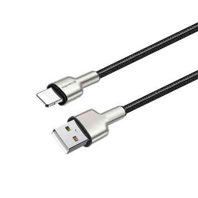Дата кабель USB 2.0 AM to Lightning 1.0m head metal black ColorWay (CW-CBUL046-BK) Вінниця