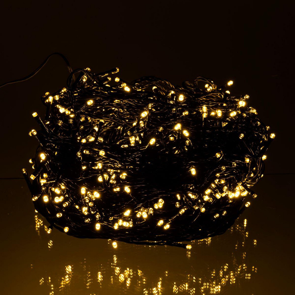 Гірлянда Різдвяна фея вулична 100 (м) 1000 LED чорний провід Жовтий CF1000L100MBY Київ - фото 3