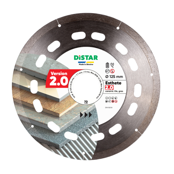 Диск алмазный отрезной Distar 1A1R 125x22,23 Esthete 2.0 : диск 125х22,23/х1,1мм, керамика, керамогранит Киев