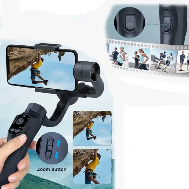 Стедікам Трьохосьовий Bluetooth Стабілізатор для телефону F10 Pro 3-Axis Gimbal для Android та iPhone Київ - фото 8