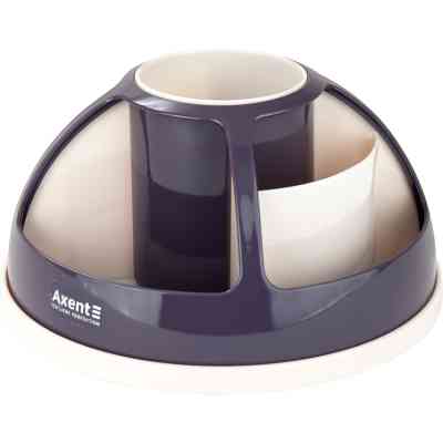 Настольный набор Axent подставка-органайзер Duoton круглая 17х10х17 см Пластиковая сливовая (2204-11-A) Винница