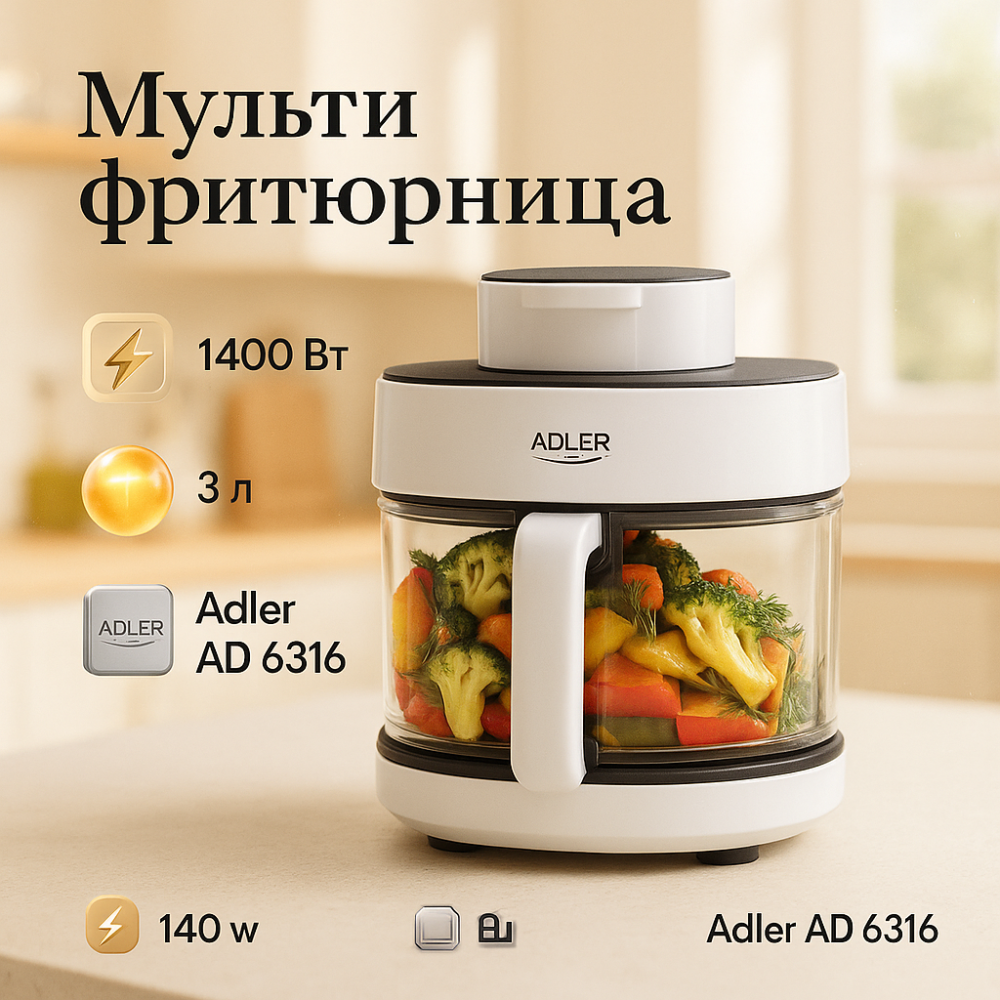 Фритюрниця без олії компактна, Великий аерогриль, Аерофрітюрниця з різними режимами приготування IW-79 Львів - фото 10