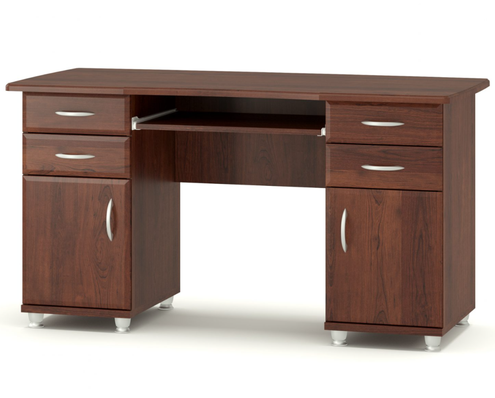 Стіл письмовий з 2-ма тумбами, 139х64 см, Меблі Сервіс, Горіх міланський Львів - фото 1