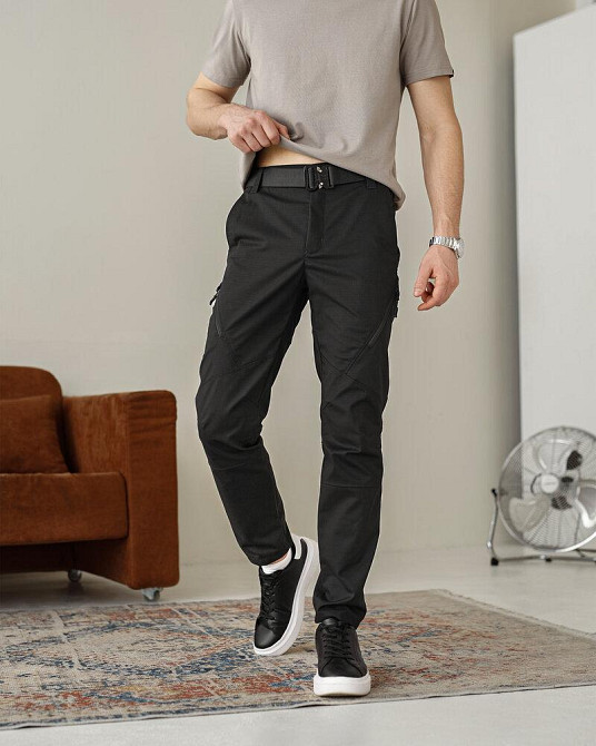 Штани чоловічі ріп-стоп чорні. Штани ріп-стоп повсякденні чорні Pobedov Expedition Київ - фото 6