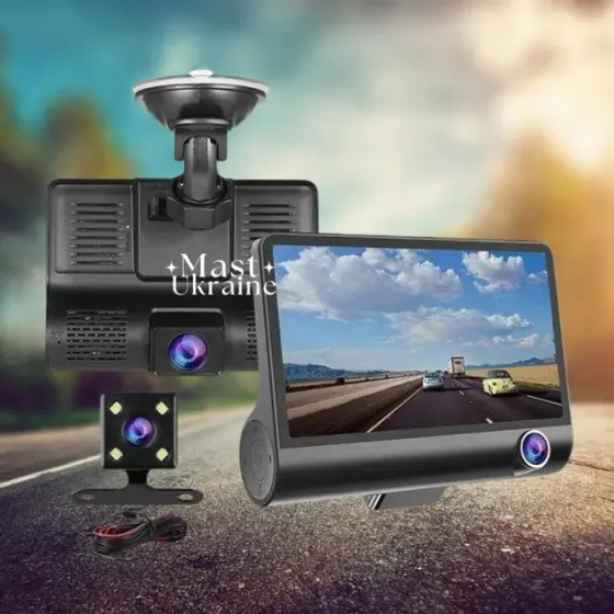 Автомобильный регистратор 1080P FHD ЖК-экран 3 камера заднего вида обзор 170 Коломыя