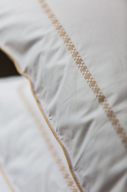 Ecotton Комплект постільної білизни Ecotton Євро з вишивкою та кантом український хрестик Gold Коломыя - изображение 4