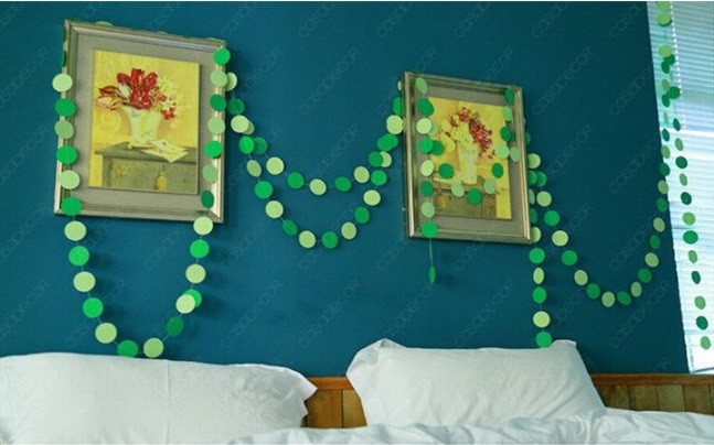 Гирлянда кружки на нитке для праздника 4 м на 6 см зеленый Киев - изображение 3