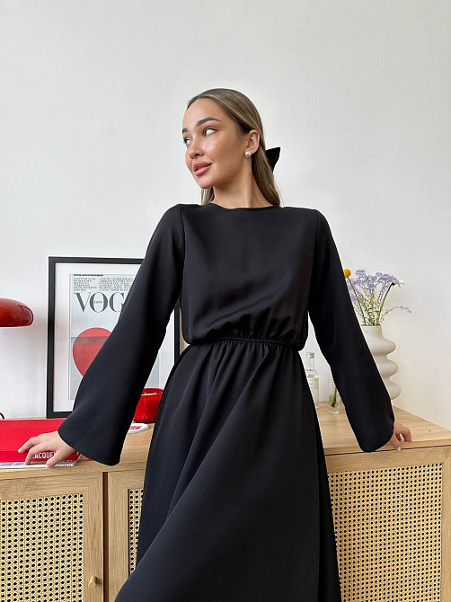 Жіноча романтична сукня з відкритою спиною Чорний Одеса - фото 3