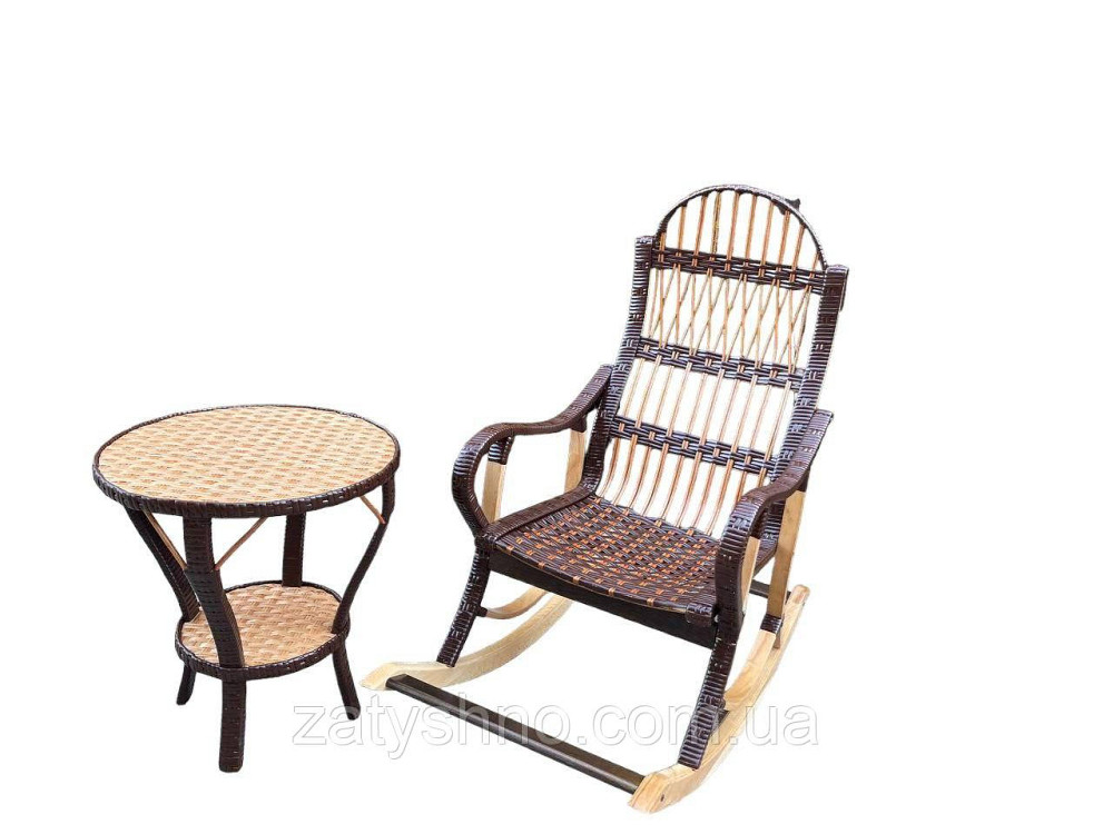 Комплект мебели плетеной из лозы кресло-качалка со столиком Киев - изображение 6