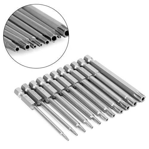 Набор бит Torx с отверстием T6–T40, 11 шт, 75 мм, шестигранные магнитные Киев - изображение 1