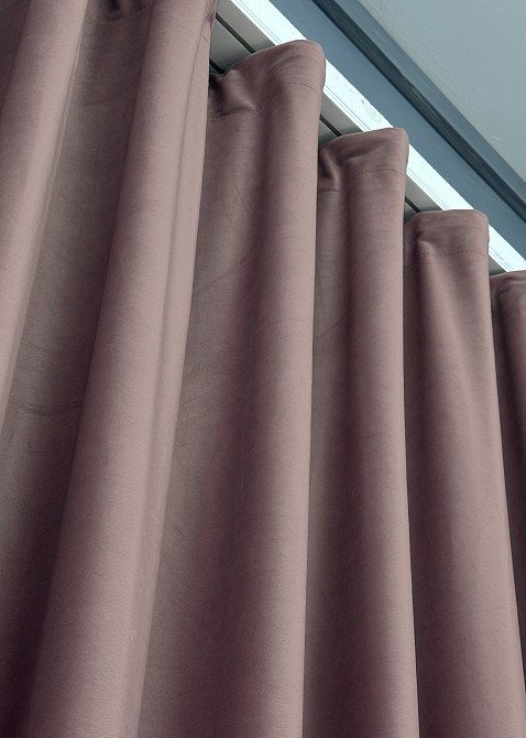 Шторная ткань бархат, высота 3м цвет пудровый 1556ш Киев - изображение 5